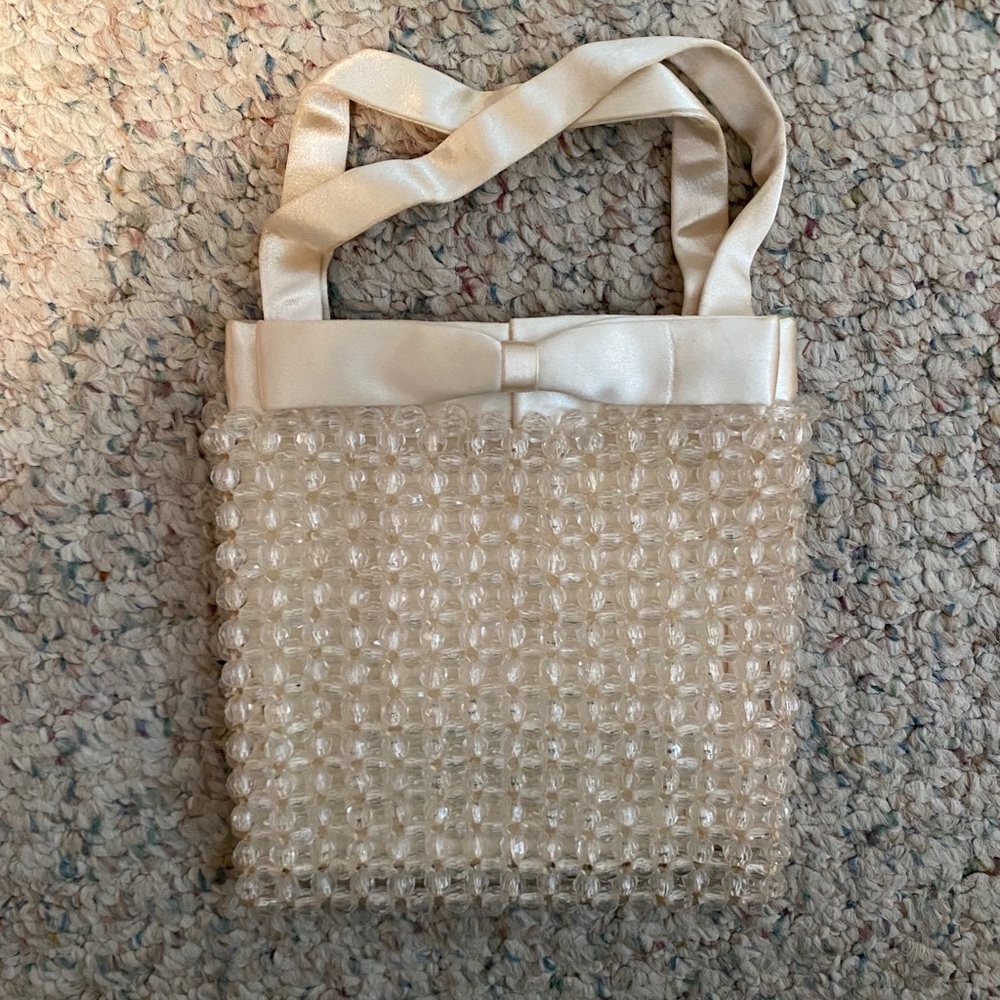Beaded Mini Bag with Satin Trim